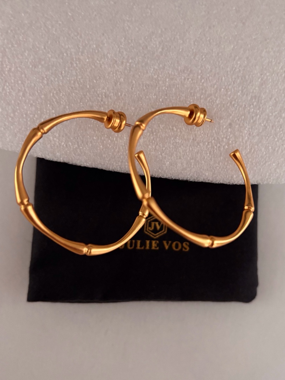 NWOT Julie Vos Bamboo Hoop Earrings - Picture 4 of 6